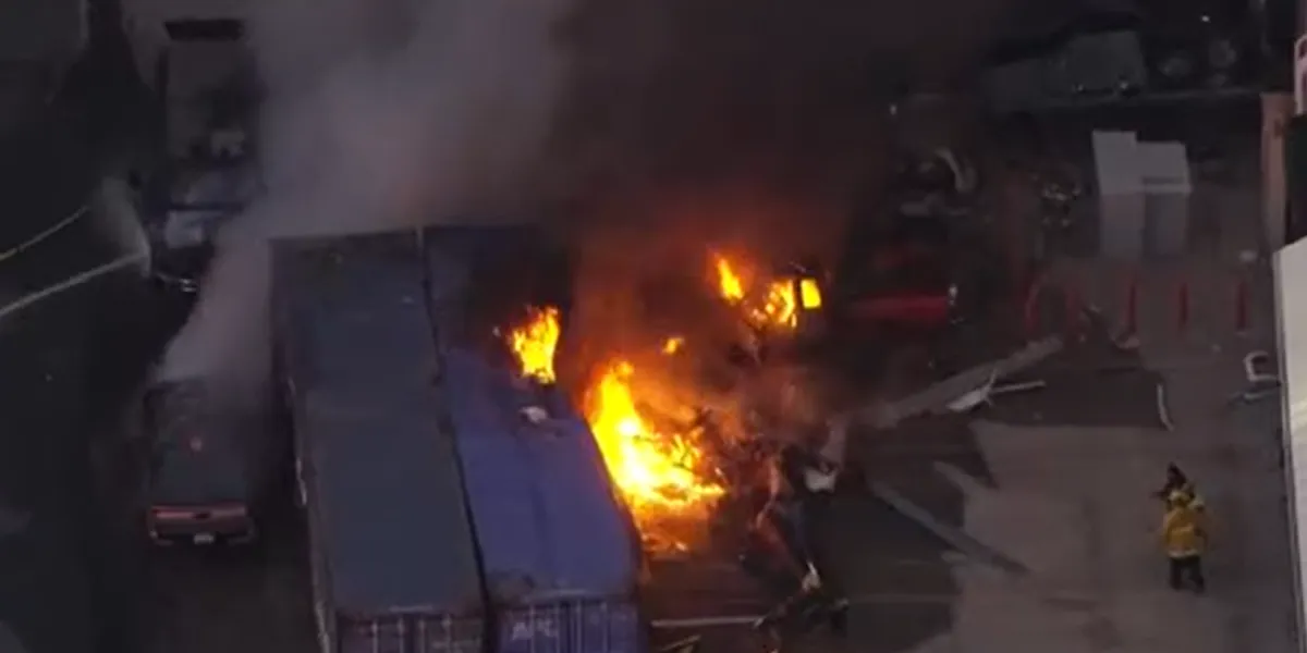 Los Angeles helicopter crash: KNBC helicopter crashes live on air in LA while filming horror bus collision that killed two