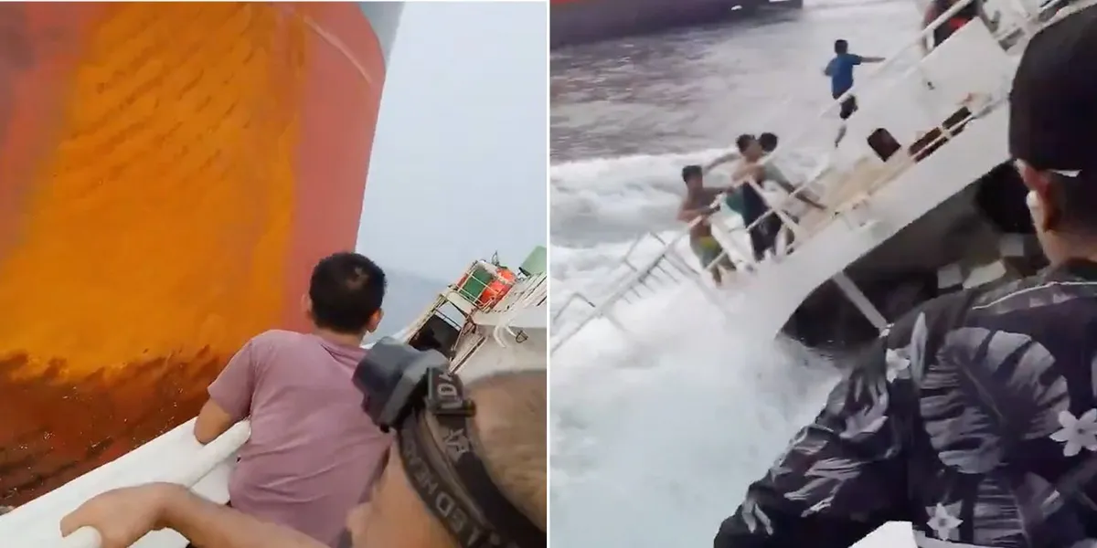 WATCH: Huge cargo ship crashes into tiny Chinese fishing boat